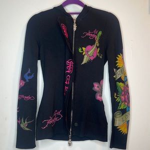 ed hardy zip up sweater